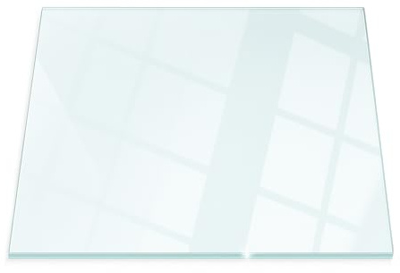 Funkenschutzplatte aus Glas für Kaminöfen Transparent Glasplatte für Öfen 80x60 cm - Rechteckig Vorlegeplatte Hartglas Bodenplatte Glasplatte für Kamin