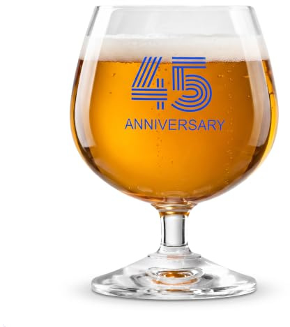 Krosno Verre à Cognac 1 pièce, 230 ml, 45 Anniversaire, Celebration Moments | Dégustation, petite bière, liqueur, rhum, whisky, digestif, Cristal sans plomb, Compatibles lave-vaisselle, Idée cadeau