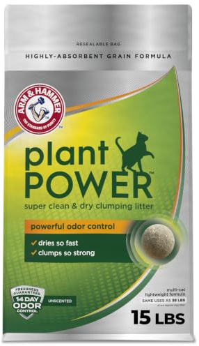 ARM & Hammer Plant Power Plant-Based Clumping Cat Litter, Unscented 15 Lbs