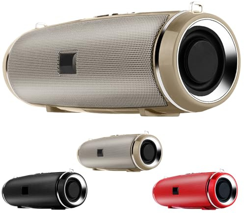 10W Bluetooth 5.3 Speaker, Full-Range Stereo Sound with DSP, EQ Modes, LED Lights, 24H Playtime, Wireless Stereo Pairing, IPX5 Splash-Resistant Portable Boombox for Outdoor Party