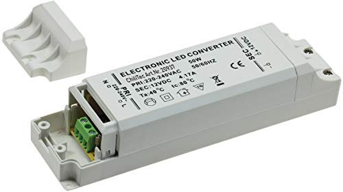 LED Trafo 230V auf 12 Volt - 50Watt 4,16A elektronischer Treiber Netzteil für Niedervolt 12Volt Leuchtmittel