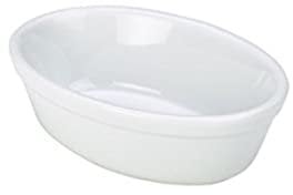 Genware NEV-F20-W Royal Oval Pie Dish, 16 cm, White (Pack of 6)