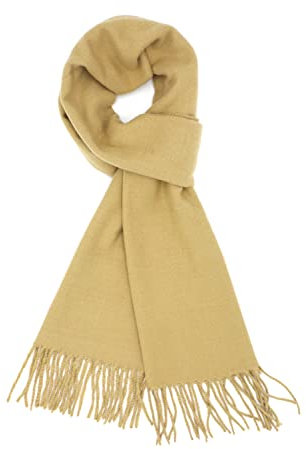Achillea Weicher und warmer einfarbiger Winterschal mit Kaschmir-Haptik, Unisex - Braun - 30.48 cm x 182.88 cm