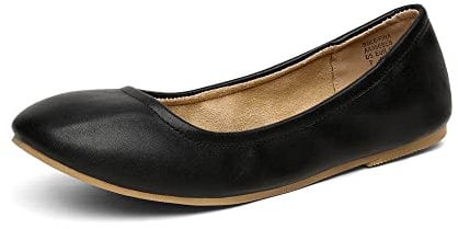 DREAM PAIRS Women's Slip On Round Toe Ballet Flats Pumps Shoes Sole-Fina Black Size 8.5 US/ 6.5 UK