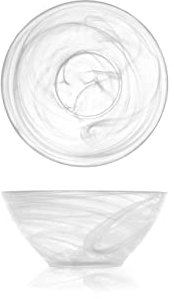 H&H Alabastro Set 6 Coppette Dessert, Vetro 14 cm, Bianco, 14x14x6 cm, 6 Unità