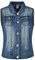 Miss Moly Damen Gewaschener Denim Weste Leicht mit Taschen BF Stil Dunkel Blau - XL