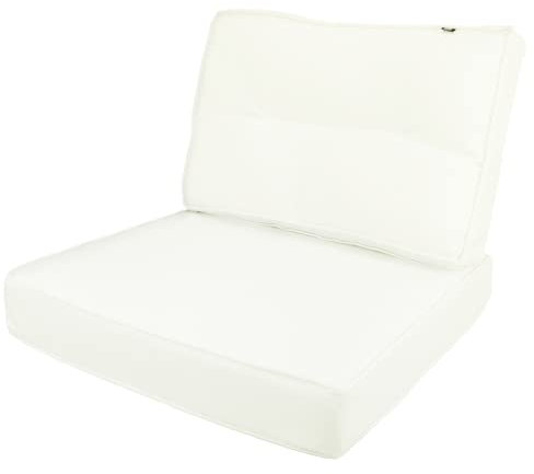 KOPU Lounge Kissen Set Prisma Ivory | Wei Lounge Sitz und Rcken Kissen | Sitzkissen 60 x 60 x 10 cm | Polster fr Rcken 60 x 40 x 14 cm | Robuster Schaumstoff fr zustzlichen Komfort
