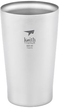 Keith Verres à bière Titanium – Ensemble à boire durable et léger | Parfait pour la bière, le café, les jus et les cocktails. Élégant pour une utilisation intérieure ou extérieure (320 ml)