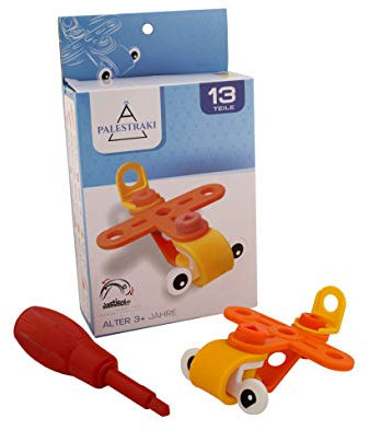 PALESTRAKI Fahrzeuge zum Schrauben für Kinder ab 3 Jahre - kleine Motorrad - Helikopter - Plane (Flugzeug) Nikolausgeschenke - Geschenke unter 5 Euro