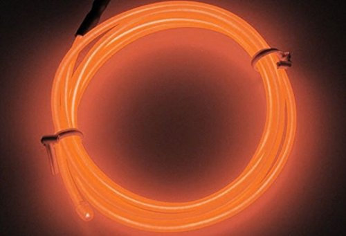 1x Orang (2 Meter) - EL - AMBIENTEBELEUCHTUNG Innenraumbeleuchtung 12Volt + 1x Zigarettenanzünder Lichtleisten Strip Band