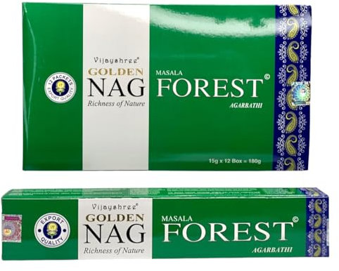 12 scatole di incenso Golden nag Forest,180 bastoncini per confezione