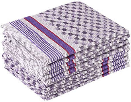 Sterzbachs 100% Baumwolle Küchentücher 45x70 cm - 10er Set 220 GSM - Hochwertige Baumwoll Grubentücher, Geschirrhandtücher, Spühltuch Super Saugstarke & Nachhaltige Kariert - Pro Blau