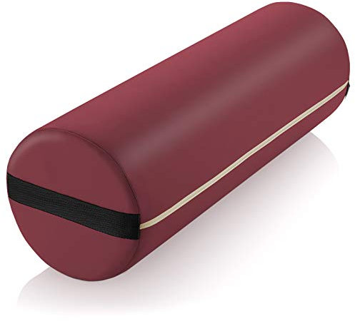Saloniture Jumbo-Massageliegen-Kissen, rund, 66 x 22,9 cm, Burgunderrot