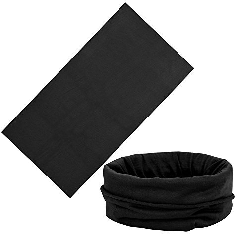 WS Multifunktionstuch SCHWARZ Bandana Mundschutz Schlauchtuch Neckwarmer Halstuch Mundmaske Schlauchschal Motorradtuch