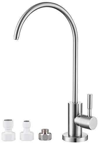 MIAOHUI Umkehrosmose-Wasserhahn, Trinkwasserhahn, passt für Nicht-Luftspalt-Filtrationssysteme, moderner RO-Küchenwasserhahn, bleifrei, Edelstahl (gebürstetes Nickel)