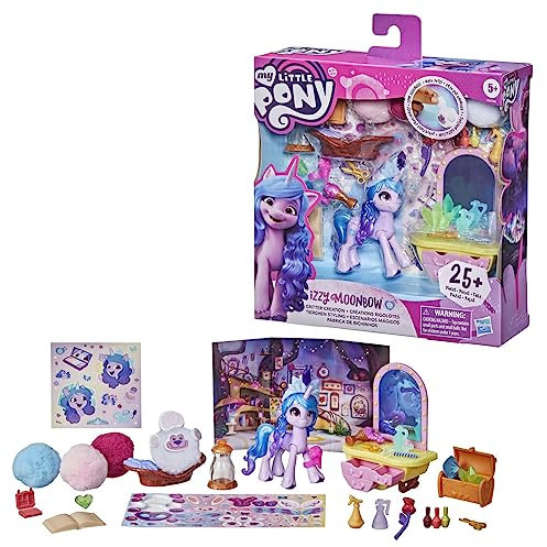 My Little Pony: A New Generation Tierchen Styling Izzy Moonbow – Storyszenen-Spielzeug mit 25 Accessoires und einem lilafarbenen Pony (7,5 cm)