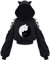 PANOZON Damen Hoodie Bauchfrei Pullover mit Katzenohren Hollow Out Gothic Sweatshirt Katze5 L
