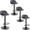 EUGAD Barhocker 4er Set 360° Drehstuhl Barstuhl mit Rückenlehne Fußstütze 150kg belastbar höhenverstellbar (62-84cm) Samt Metall Dunkelgrau 0823BY-4