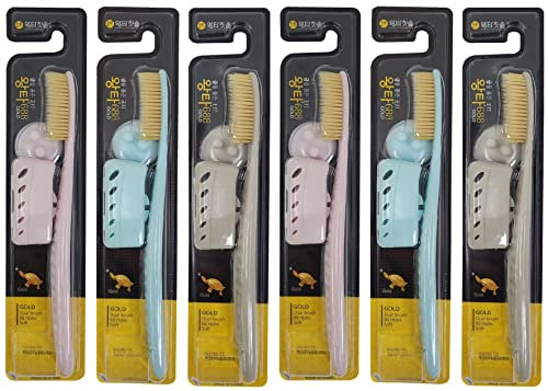 Samjung Wangta Weiche Zahnbürste, 6er-Pack (Gold) - Beste Handzahnbürste für maximale, effiziente Reinigung und empfindliches Zahnfleisch und Zähne
