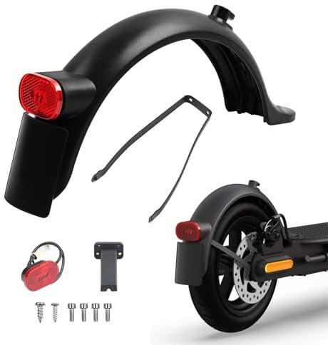 MaxEarn Elektroroller Hinterer Kotflügel mit 2 Halterung & Rücklicht & Schrauben Zubehör, Scooter Heck kotflügel Ersatz Kit für M365/1S/M365 Pro, Pro2 für Mijia Roller Kotflügel