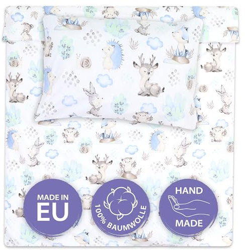 Kinderbettwäsche Baby Bettwäsche 100x135 cm aus Baumwolle - Kinder Set von Duvet Cover 100 x 135 und Kissenbezug 40x60 cm Junge und mädchen babybettwäsche bettbezug für Kleinkind Oeko-Tex
