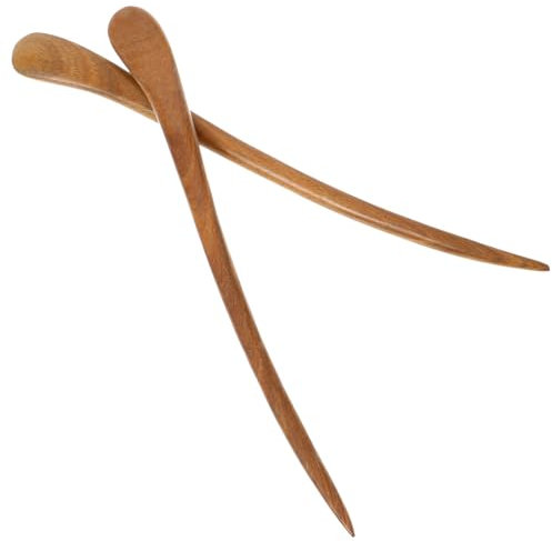 Beavorty 2pcs ÉPingles à Cheveux Vintage En Bois, Baguettes à Cheveux En Bois De Santal, Accessoires De Coiffure Pour Femmes Et Filles, Marron