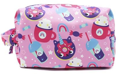 PONETTE - Trousse de toilette pour enfant, fille, garçon, adolescent, sac de voyage, sac de toilette, rose, chat, licorne, amusant, durable, multifonctionnel