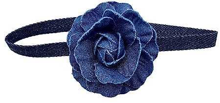 IMINI Blaue Rosen-Blumen-Choker-Halskette für Damen und Mädchen, blaue Samt-Halsband-Halskette, Boho-Blumen-Kamelien-Blumen-Choker für Braut, Sommer-Halsketten, Hochzeits-Party-Zubehör, S, Stoff, Neu