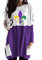 Mardi Gras Patch Low Hem Langarmshirt für Damen, Mardi Gras Lila Bluse Tops für Frauen, Mg-01, M
