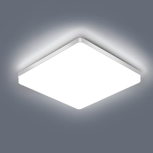 Comely LED Deckenleuchte 48W, 5000LM Deckenlampe LED Modern Quadratisch, Modern Panel Lampe für Badezimmer Küche Wohnzimmer Schlafzimmer Flur, Kaltes Weiß 6500K
