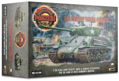 Warlord Games US Army Tank Force – 1:56/28 mm Kunststoffmodell Panzer für Achtung Panzer Hochdetaillierte Miniaturen aus dem 2. Weltkrieg für Tisch-Warbiespiele, 482010003