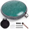 AMKOSKR Stahlzungentrommel, 14 Zoll 35 cm Steel Tongue Drum, C-Dur 15 Noten, Handtrommel HandPan Drum mit Drumsticks, Tragetasche, Dunkelgrün