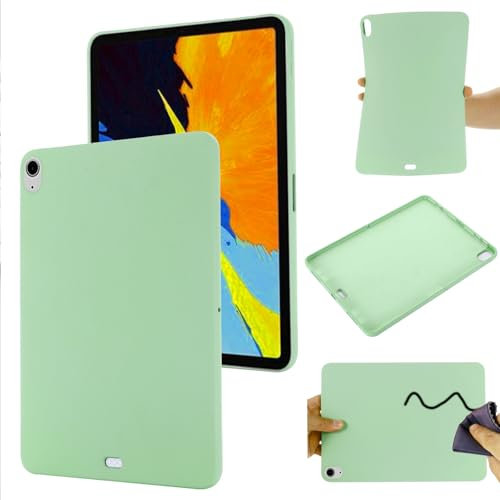 Compatibile con Apple iPad Air 13 (2024), Apple iPad Air 13 (2024) custodia in gel di silicone liquido con fodera in morbida microfibra, Cover per Apple iPad Air 13 (2024) (Verde)