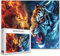 1000 Stück Jigsaw Puzzles für Erwachsene Brüllender Wolf gegen Tiger Jigsaw Puzzle EIN Krieg zwischen dem Wolf und dem Tiger Herausfordernde Familienaktivitätsspiele Puzzle für Zuhause Wanddekoration