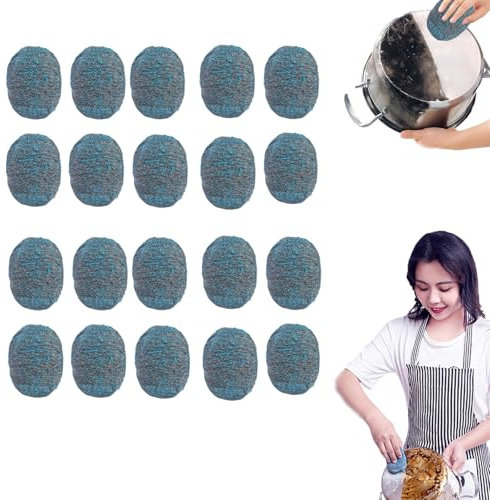 NAUXIU Éponge À Récurer En Laine D'acier Avec Savon, Tampon Jex, Multi-usage, Nettoyage De La Maison, De La Vaisselle, De Cuisine, Réutilisable, 20 Pièces