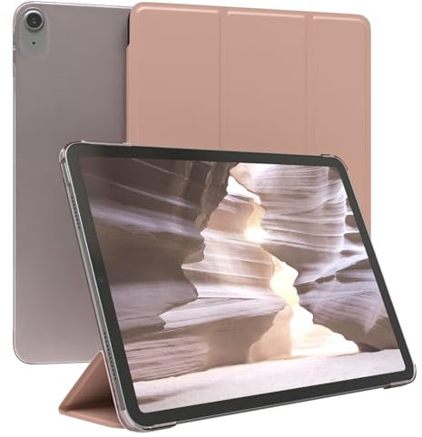 EAZY CASE - Coque de Protection Smartcase pour Tablette iPad Air 11 (2024), étui de Type Flip avec Support, Fonction Sleep Wake Up, en Similicuir Or Rose