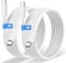 2Pack Cable USB C a USB C para iPhone16/15/Pro/Max/Mini, 60W Trenzado Nylon Cable USB Tipo C Carga Rápida de Datos Cargador de Teléfono Tipo C para Samsung Galaxy S24 S23 Pixel (Blanco, 3M+3M)