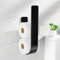 Toilet Roll Storage Holder Wall Mounted for 3 Rolls, Metal Black Self Sdhesive Spare Ioo Roll Storage Stand for Bathroom