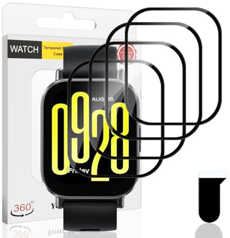 Euukzzea Protection Écran pour Xiaomi Redmi Watch 5 Active Verre Trempé, 4 Pièces HD Anti-Rayures Film Protecteur Composite TPU Souple Film Protecteur Compatible avec Xiaomi Redmi Watch 5 Active