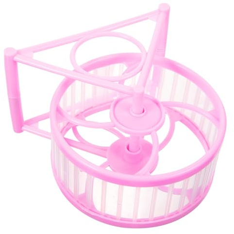 Leises Laufrad für Hamster mit Standfuß, Kunststoff, Rosa 14x14x9cm | Einzeln, Freistehend mit Breiter Basis, für Meerschweinchen und Zwergmäuse, Glatte Kanten