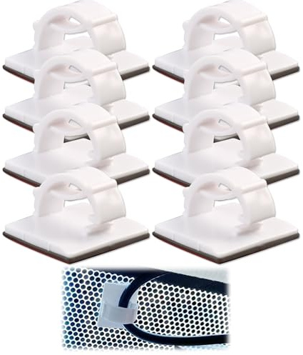 100 Clips Câble Adhésifs Résistants - Organisateur De Câbles Universel Pour Bureau, Maison Et Voiture - Fixation Murale Électrique Réglable Pour Câbles USB, HDMI Et Chargeurs (Blanc)