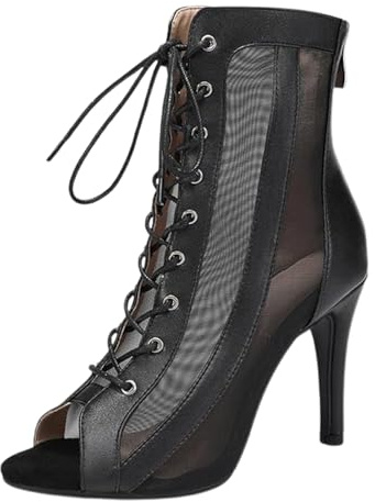 Damen Gladiator Sandalen Dance Heels, Strappy High Heels 7cm & 10cm Absatz, Sexy Peep Toe Heels, Latin Dance Shoes für Frauen Schlupfsohle, Bequeme Stiletto Sandaletten