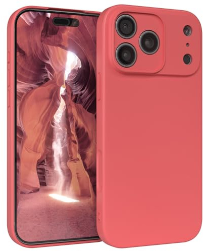 EAZY CASE - Silikonhülle für iPhone 17 Pro Max Hülle Silikon Case Rot weich stoßfeste Handyhülle Schutzhülle mit Kameraschutz Dünn Premium Schutz Cover TPU Phone Bumper in Pastell Hellrot Matt