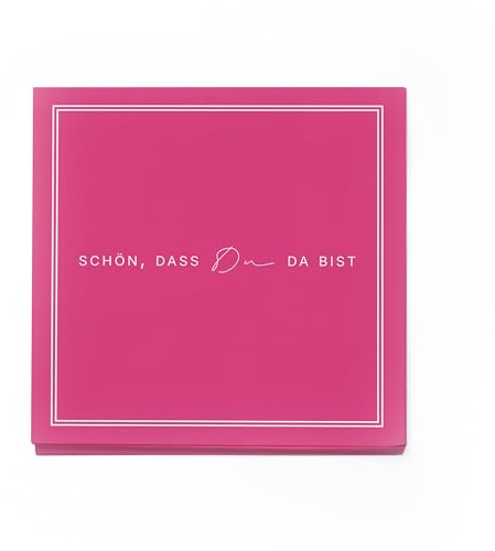 itenga Servietten „Schön, dass du da bist“ – 40 x Papier-Servietten, 3-lagig, 30 x 30 cm– Dekoration für Hochzeit, Geburtstag, Taufe, Kommunion, Konfirmation (pink)