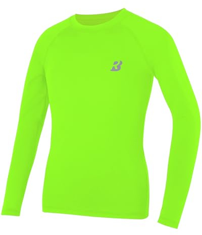 Roadbox Boy's Base Layer Tops 1-2 Pack, Kids Long Sleeve Compression Shirts | Quick Dry, Breathable, 4-Way Stretch, Flatlock Seams, For Football, Rugby, Running, Training, School PE And Outdoor Sports