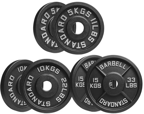 Cast Iron Weight Plates Sets & Pairs (1.25kg–25kg) for Home Gym Strength Training, Weight Lifting & Muscle Building for Men & Women