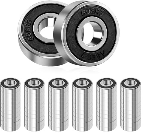60 Stück 608-2RS Kugellager, Kugellager 8x22x7 mm Miniatur Rillenkugellager mit Doppeldichtung Vorgeschmiert für Skateboard Roller Inline Skates