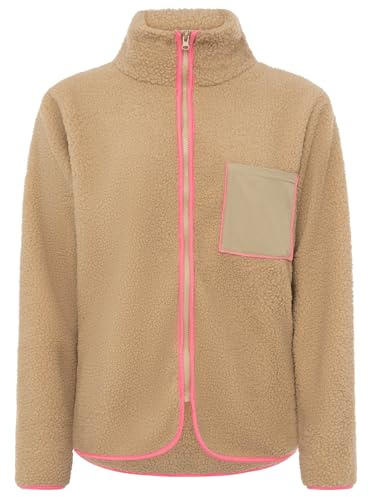 Zwillingsherz Damen Teddyjacke Classic – Kuschelige Fleece Jacke mit Reißverschluss, Warm & Weich Uni