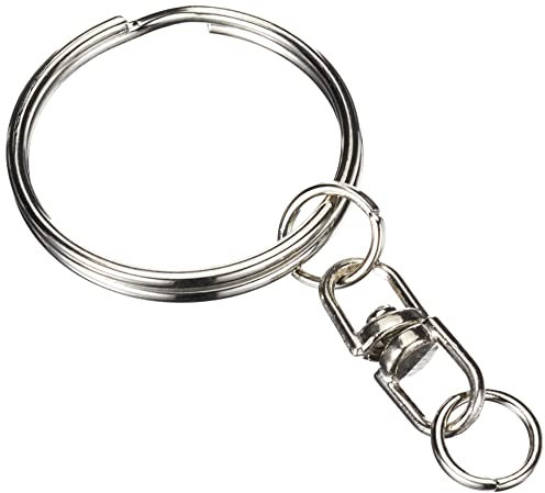 Artemio Anneau pour Porte-Clé avec Chaînette - 10, Métal, Argent, 25mm