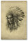 Postereck - 0234 - Zeichnung, Indianer Häuptling USA Amerika Vintage - Kunst Wandposter Fotoposter Bilder Wandbild Wandbilder - Poster - DIN A4-21,0 cm x 29,7 cm